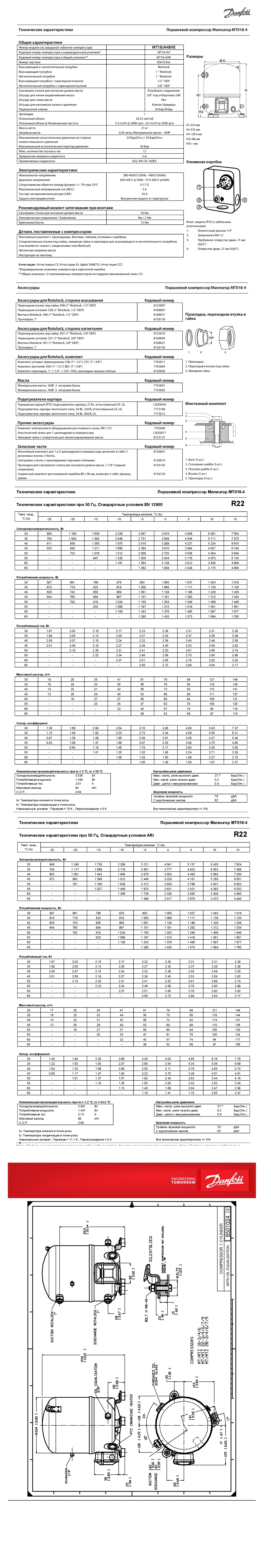 Габаритные размеры  Технические данные