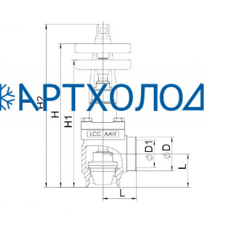 Ручной регулирующий клапан TVD-HA DN125 63 бар, угловой (комплектация с маховиком) Dofun
