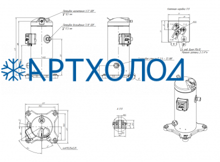 Компрессор спиральный RCM21E5LB7CA (141R8661) Ридан
