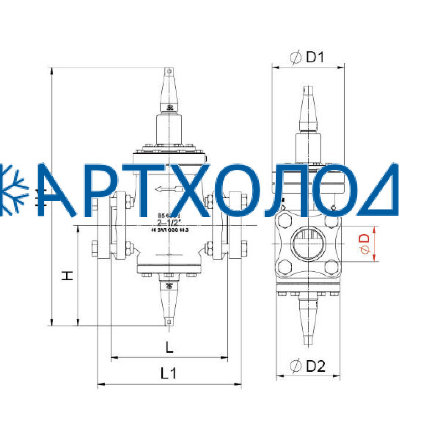 Сервоприводный клапан с пилотным управлением до себя IPRV DN40 Dofun Сервоприводный клапан с пилотным управлением до себя IPRV DN40 Dofun