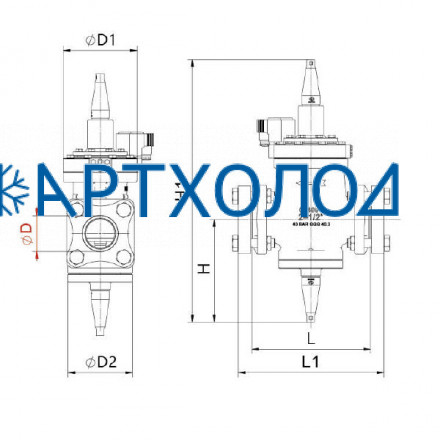 Сервоприводный клапан с пилотным управлением до себя IPRV-1N DN65 (соленоид на открытие) Dofun Сервоприводный клапан с пилотным управлением до себя IPRV-1N DN65 (соленоид на открытие) Dofun