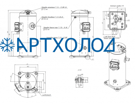 Компрессор спиральный RCL41E4LT9CA (141R9770) Ридан Компрессор спиральный RCL41E4LT9CA (141R9770) Ридан