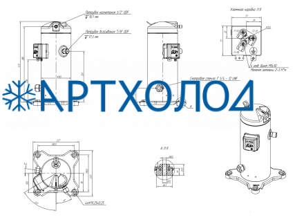 Компрессор спиральный RCM15E4LT7CA (141R8818) Ридан Компрессор спиральный RCM15E4LT7CA (141R8818) Ридан