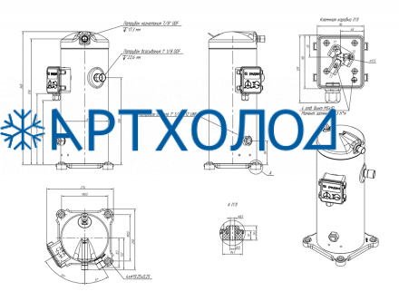 Компрессор спиральный RCH186C4LB7CA (141R1735) Ридан