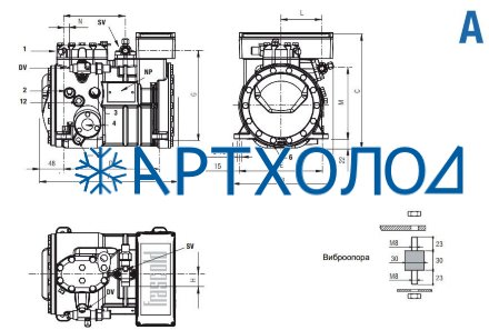 Компрессор A05-5Y (R-404A, R-507, R-134a, R-407C MBP) Frascold Компрессор A05-5Y (R-404A, R-507, R-134a, R-407C MBP) Frascold