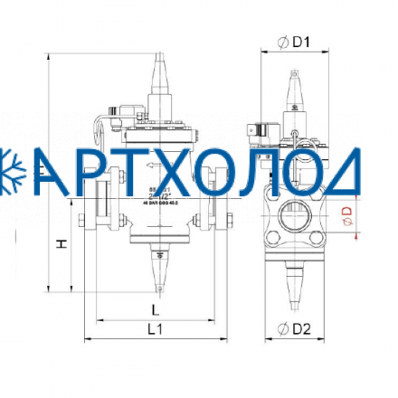 Дифференциальный сервоприводный клапан DPAV-1N DN50 (соленоид на открытие) Dofun Дифференциальный сервоприводный клапан DPAV-1N DN50 (соленоид на открытие) Dofun