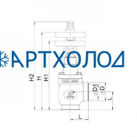 Обратно-запорный клапан SCV-A DN80 угловой (комплектация с защитным алюминиевым колпачком) Dofun