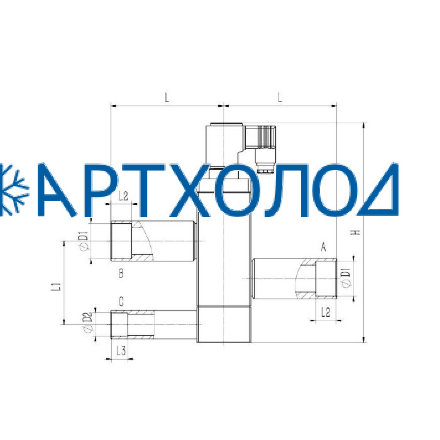 3-х ходовой вентиль оттайки DSV3 DN40 Dofun 3-х ходовой вентиль оттайки DSV3 DN40 Dofun