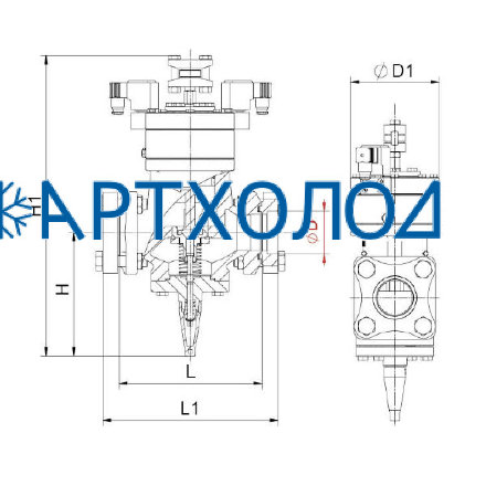 Двухступенчатый электромагнитный пневматический клапан (NO) DGPV-2C DN50 Dofun Двухступенчатый электромагнитный пневматический клапан (NO) DGPV-2C DN50 Dofun