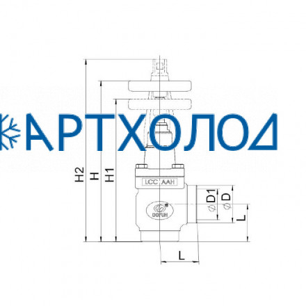 Запорный вентиль SVD-HA DN300 63 бар, угловой (комплектация с маховиком) Dofun Запорный вентиль SVD-HA DN300 63 бар, угловой (комплектация с маховиком) Dofun