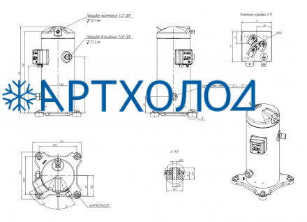 Компрессор спиральный RCM57E4LB7CA (141R8624) Ридан Компрессор спиральный RCM57E4LB7CA (141R8624) Ридан