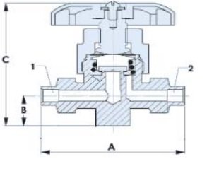 Вентиль запорный (5/8 SAE ) 2100B-1010 (5155) Henry Technologies