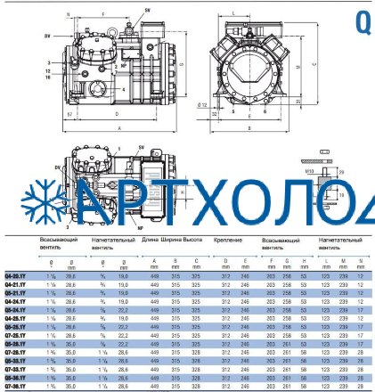 Компрессор Q7-36.1Y (R-404A, R-507, R-134a, R-407C LBP) Frascold